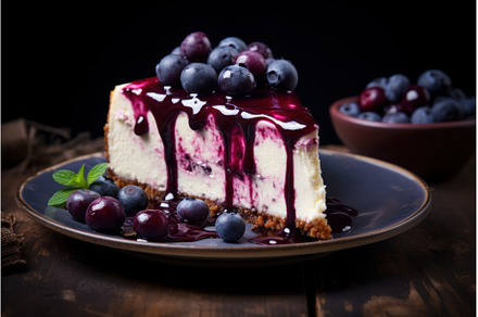 Tangy Homemade blueberry cheesecake, a Food & Drink Photo by Ylivdesign