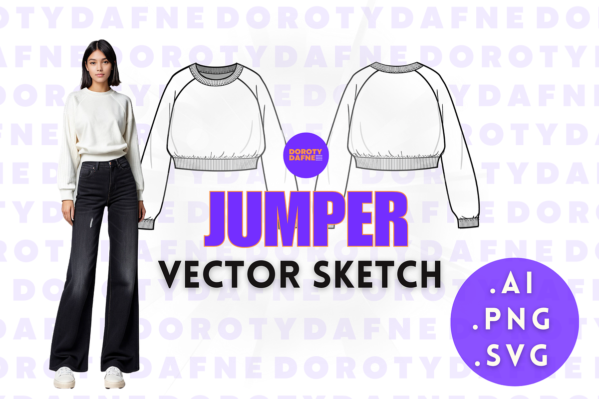 Cropped Raglan Crewneck, an Apparel Mockup by Doroty Dafne Designs (Photo 1 of 7)