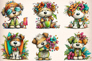 Whimsical Summer Dog Clipart, an Illustration by Digital Artistic99 (Thumbnail 2 of 10)
