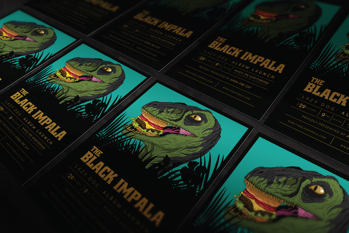 Raptor Burger Vector Art Flyer, a Flyer Template by ashenterprise (Photo 3 of 3)
