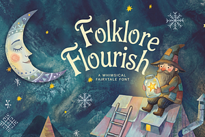 Folklore Flourish Font, a Handwritten Font by gafaroff studio