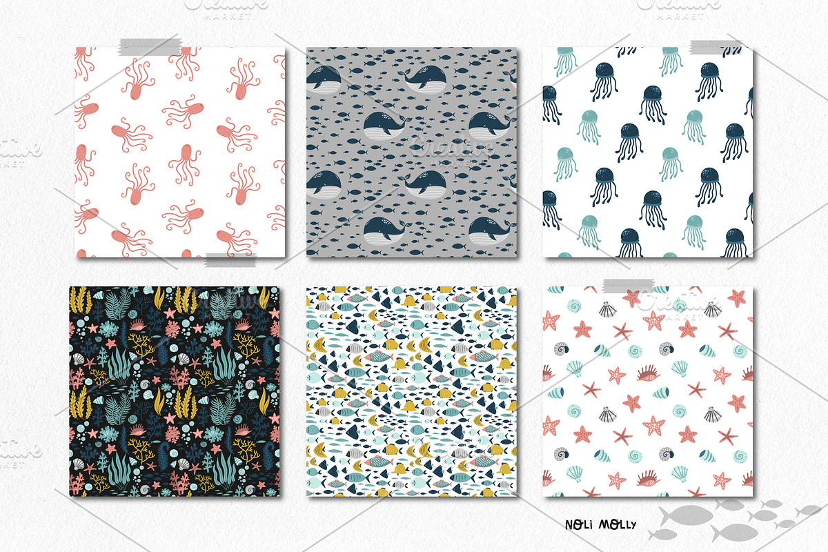 Cute animals. Underwater World, a Background Graphic by Noli Molly Store (Photo 4 of 12)