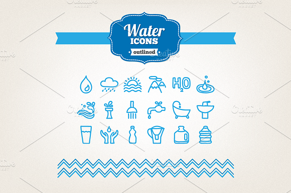 Hand Drawn Water Icons