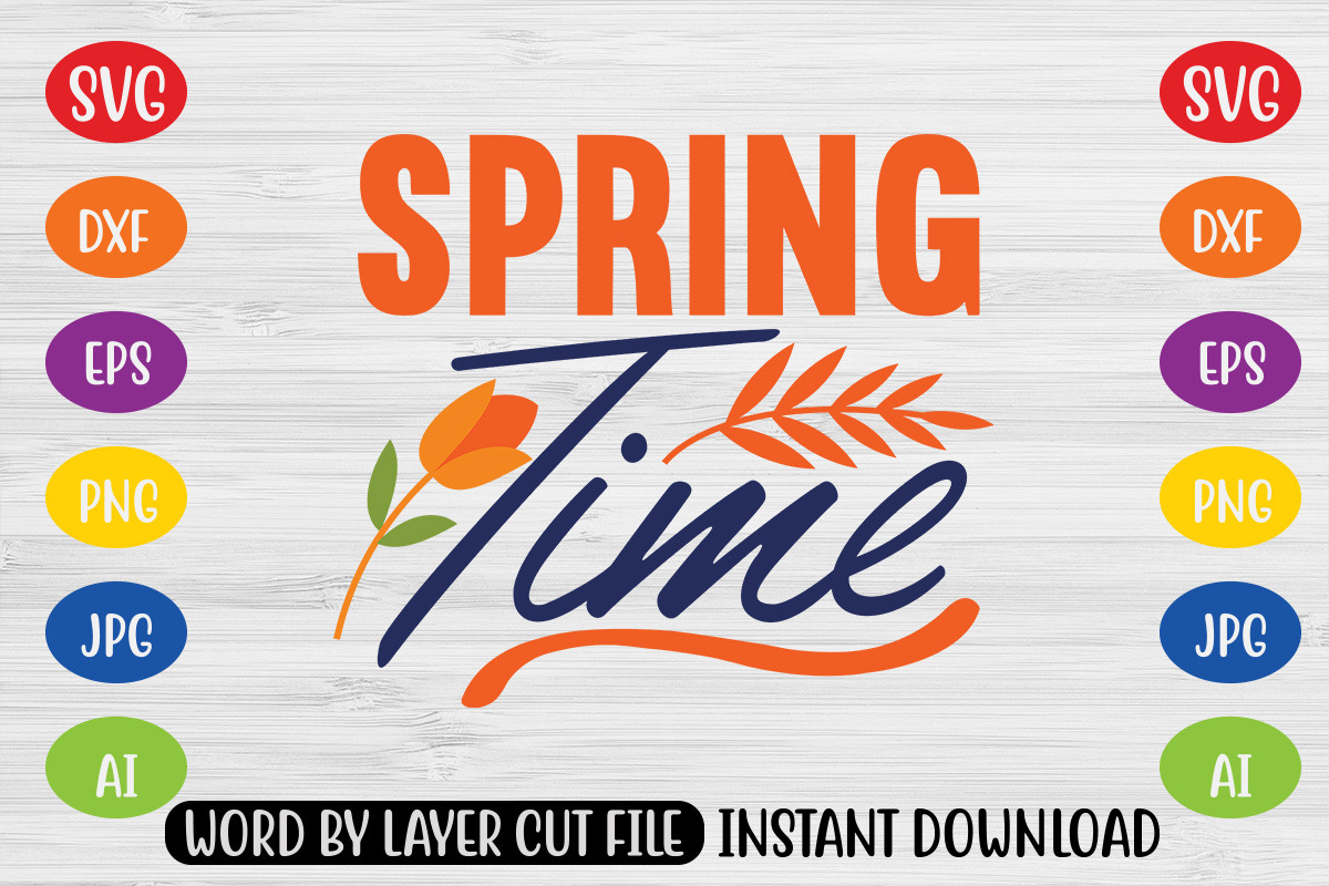 Spring Time SVG Design, an Object Graphic by KFCrafts
