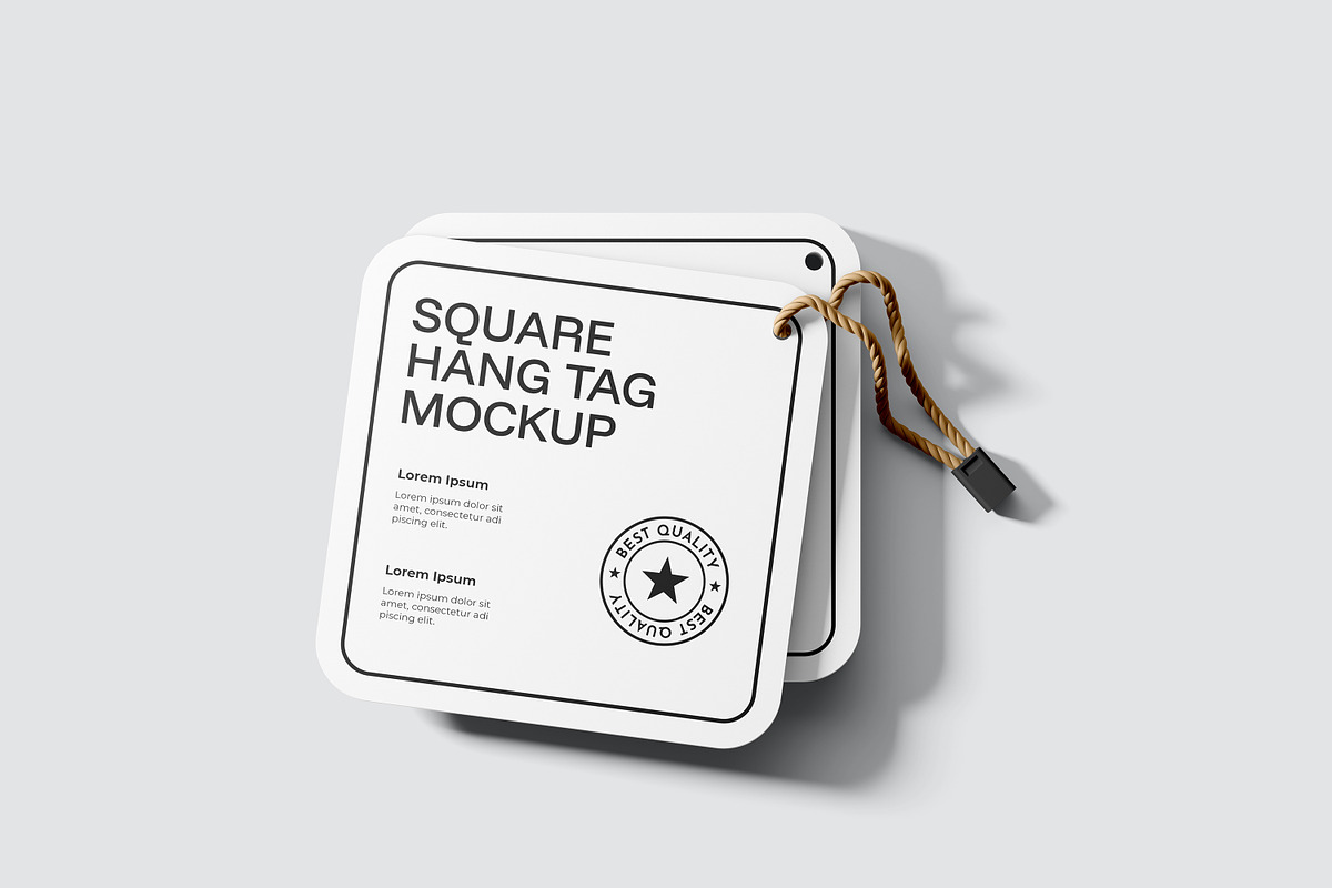 Square Hang Tag Mockup, an Advertising Mockup by Rizky Audymas (Photo 8 of 8)