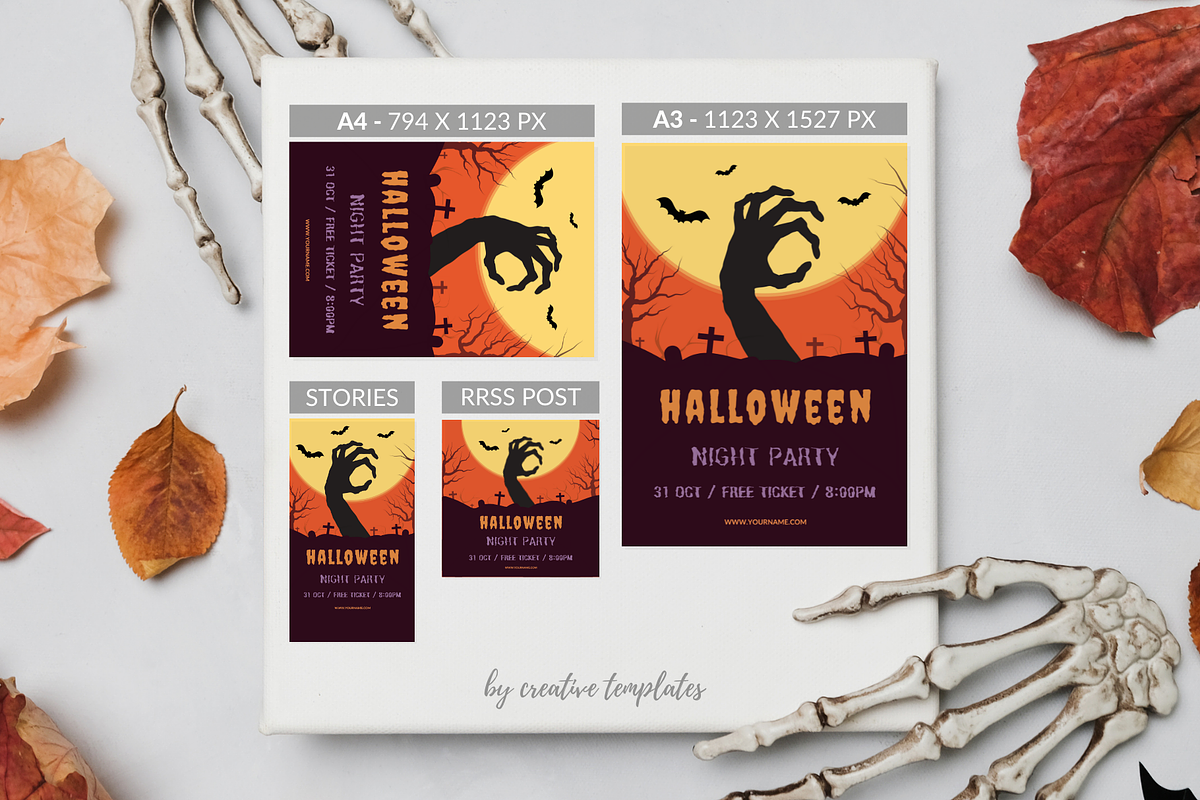 Halloween Poster Party Template, a Stationery Template by byCreativeTemplates (Photo 4 of 5)