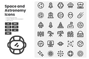 Space and Astronomy Icons, an Outline Icon by erifqizeicon (Thumbnail 2 of 3)