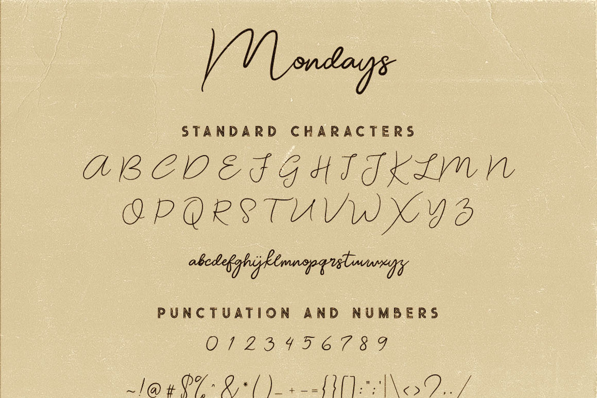 Mondays Script Font, a Script Font by Deeezy (Photo 6 of 6)