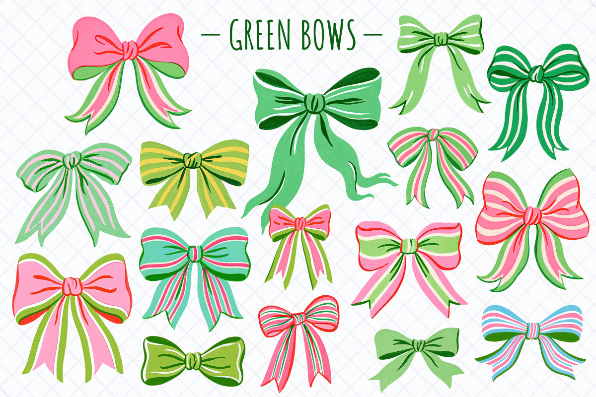 Coquette Bows Clipart – 55 PNG, a Decorative Illustration by Whimsy Brush Studio (Photo 4 of 7)
