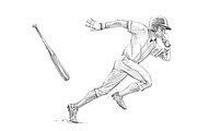 Sketchy baseball drawing set, an Illustration by RasterBird (Thumbnail 8 of 17)