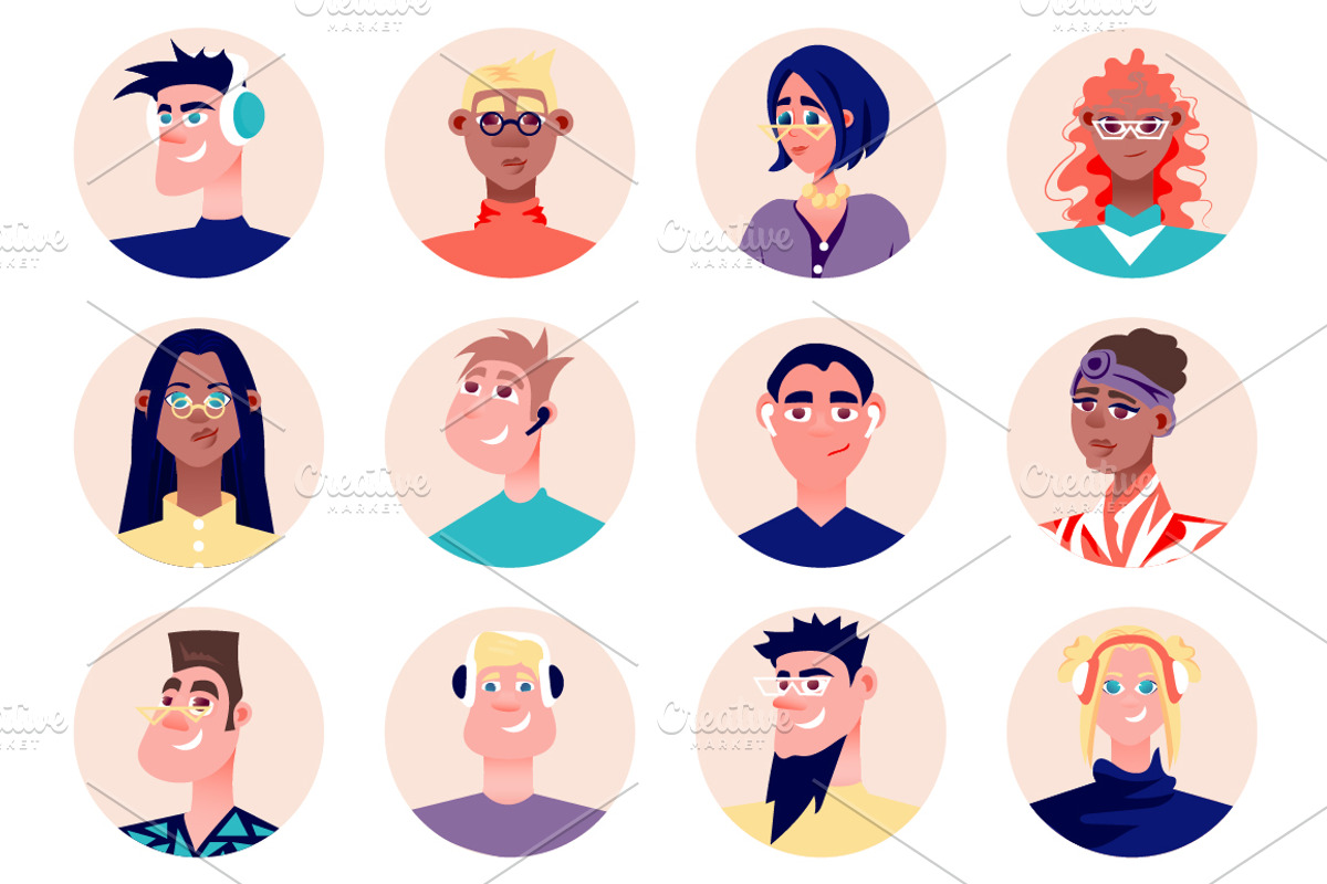 Cartoon People Avatars, an Emoji Icon by alexdndz (Photo 5 of 13)