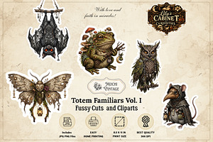 Witchcraft Totem Animals Clipart