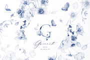 Gwinnett | Indigo | Botanical set, a Decorative Illustration by Karma (Thumbnail 1 of 16)