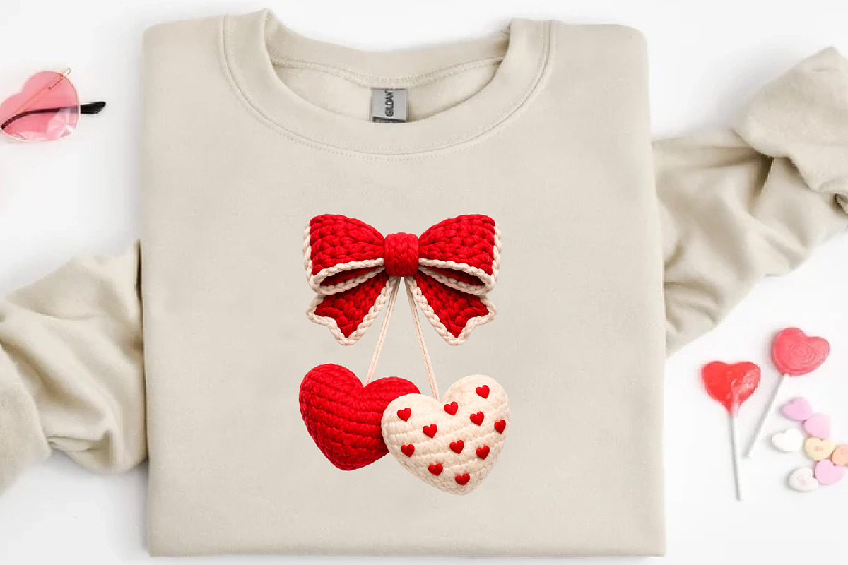 Faux Yarn Coquette Cherry Valentine, an Illustration by DreamCafeArt (Photo 4 of 8)
