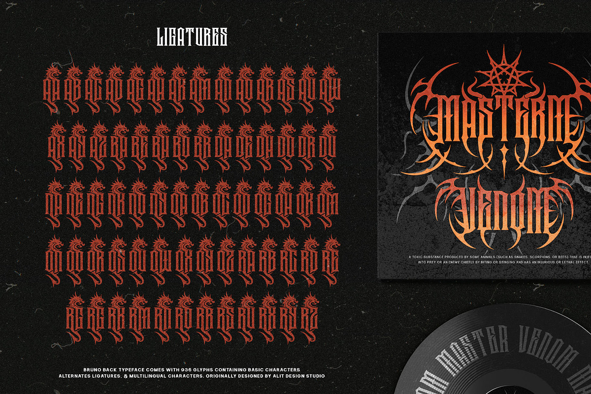Bruno Back Typeface, a Blackletter Font by alit design (Photo 18 of 20)