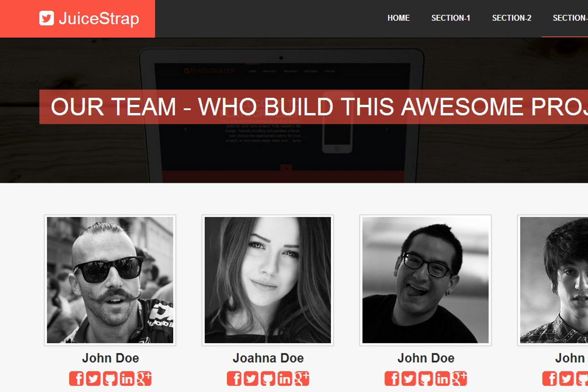 JuiceStrap flat parallax Bootstrap, a Websites & App Template by Bootstraptor (Photo 5 of 5)