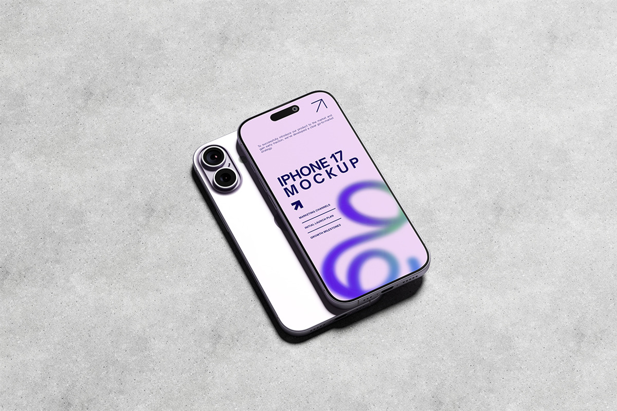 iPhone 17 Mockup, an iPhone Mockup by HanaSaka_Studio (Photo 4 of 5)
