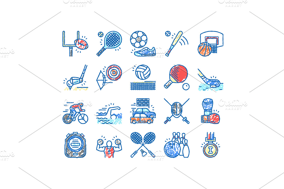Sport Active Competitive Game Icons, an Object Illustration by pikepicture