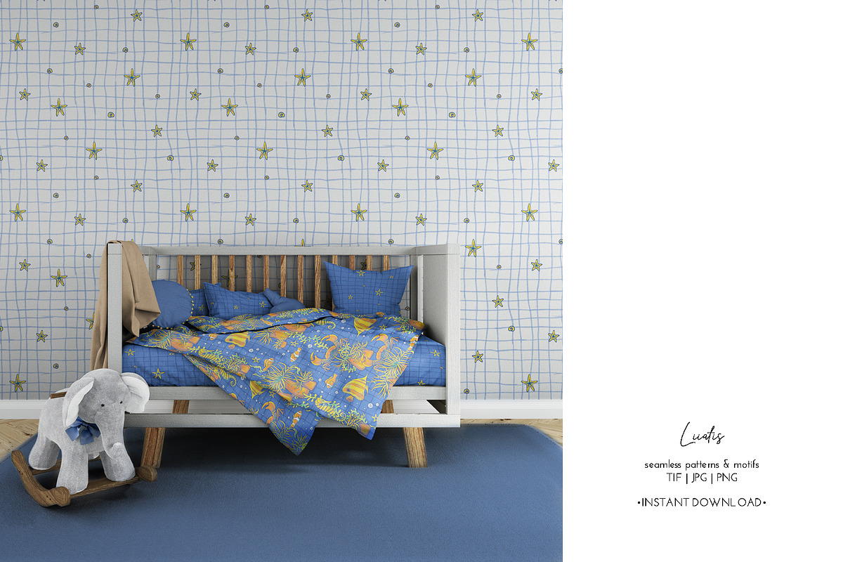OCEAN Patterns & Clipart, a Decorative Illustration by Liiafis (Photo 12 of 15)
