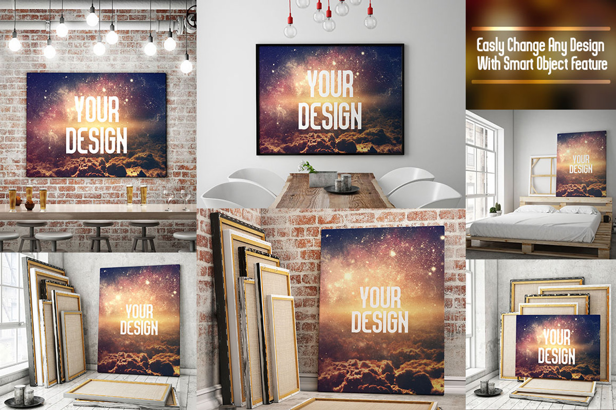 Canvas Poster Mock Up V4, a Print Template by Pixel Place (Photo 4 of 6)