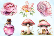 Pink Woodland Fairy Clipart, an Illustration by Craft Nest (Thumbnail 3 of 9)