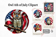 Owl 4th of July Clipart, a Graphic by Artnoy (Thumbnail 1 of 5)