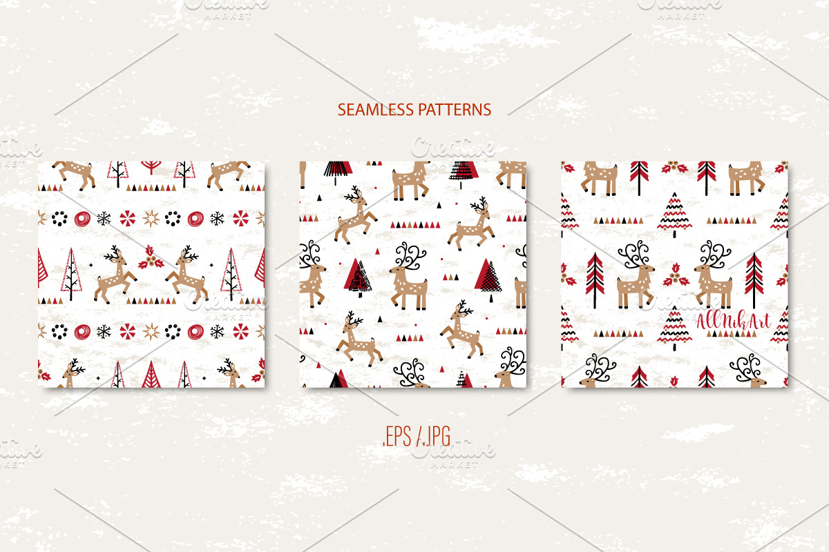 Christmas Patterns Collection, a Pattern Graphic by AllNikArt (Photo 2 of 4)
