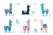 Cute Lamas, an Animal Illustration by BezierMagic (Thumbnail 4 of 6)