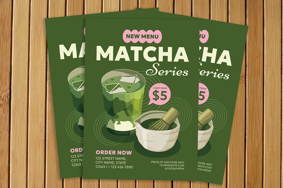 New Menu Matcha Flyer preview 3