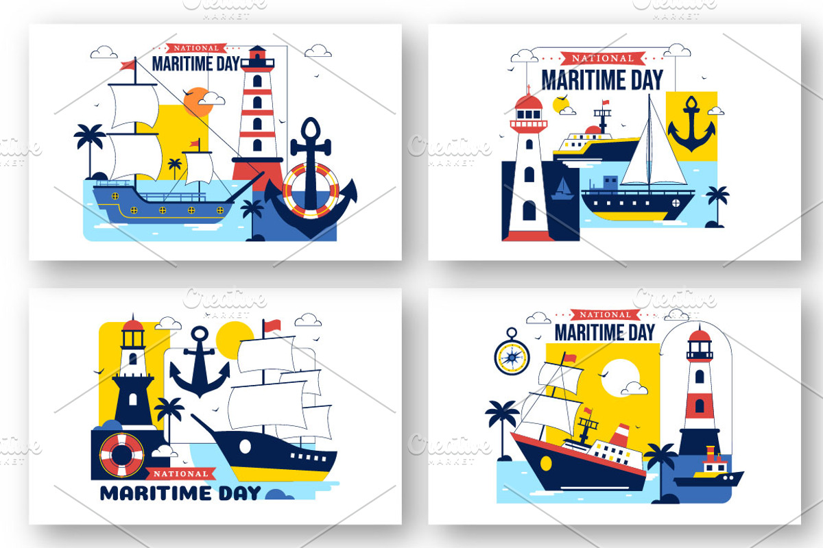 10 World Maritime Day Illustration, a Transportation Illustration by denayunebgt (Photo 3 of 4)