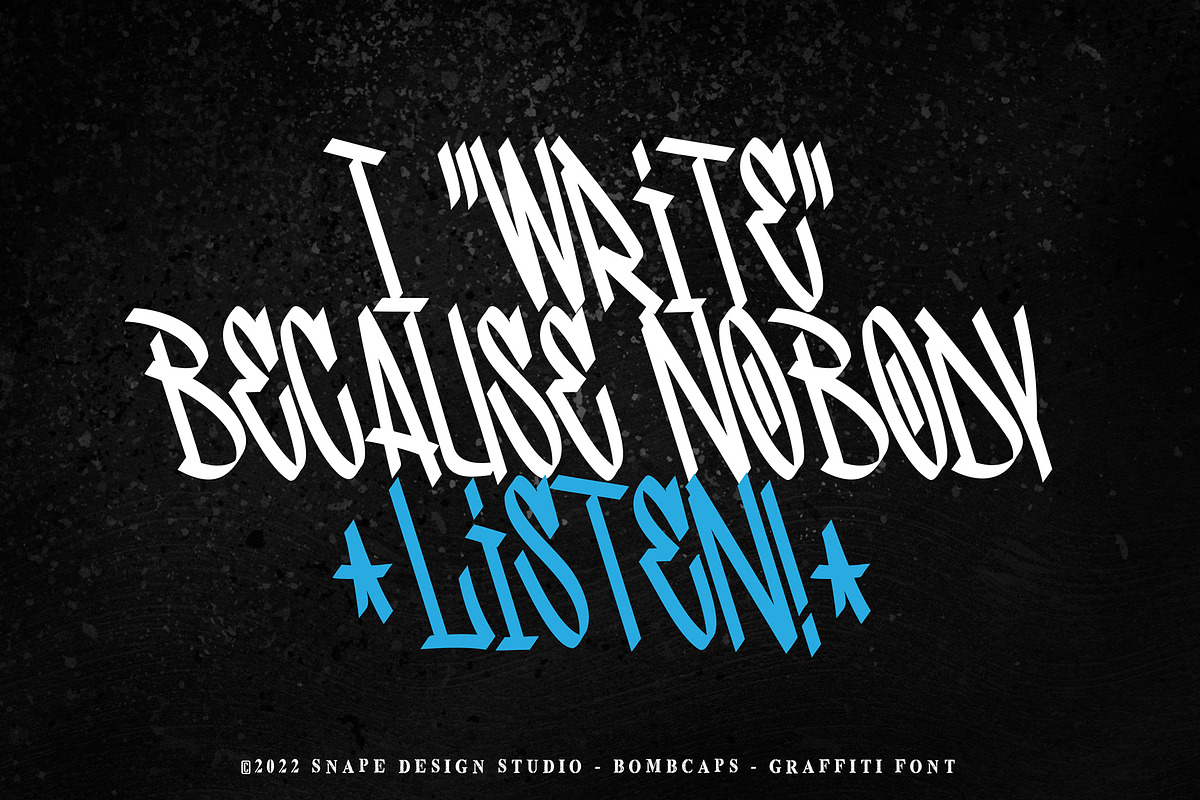 Bombcaps - Graffiti Font, a Font by Snape Design Studio (Photo 4 of 5)