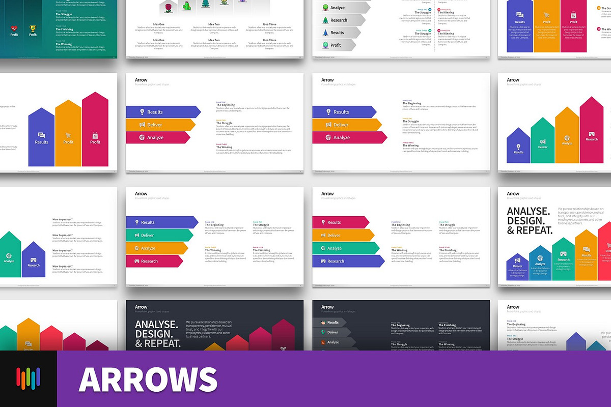 Arrows PowerPoint Templates, a Presentation Template by Warna Works (Photo 1 of 8)