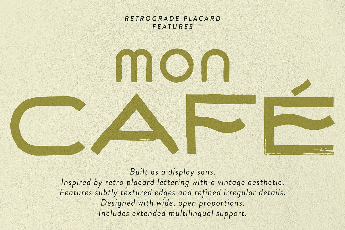 Retrograde Wide Vintage Placard Sans, a Sans Serif Font by Struvictory.art (Photo 4 of 10)