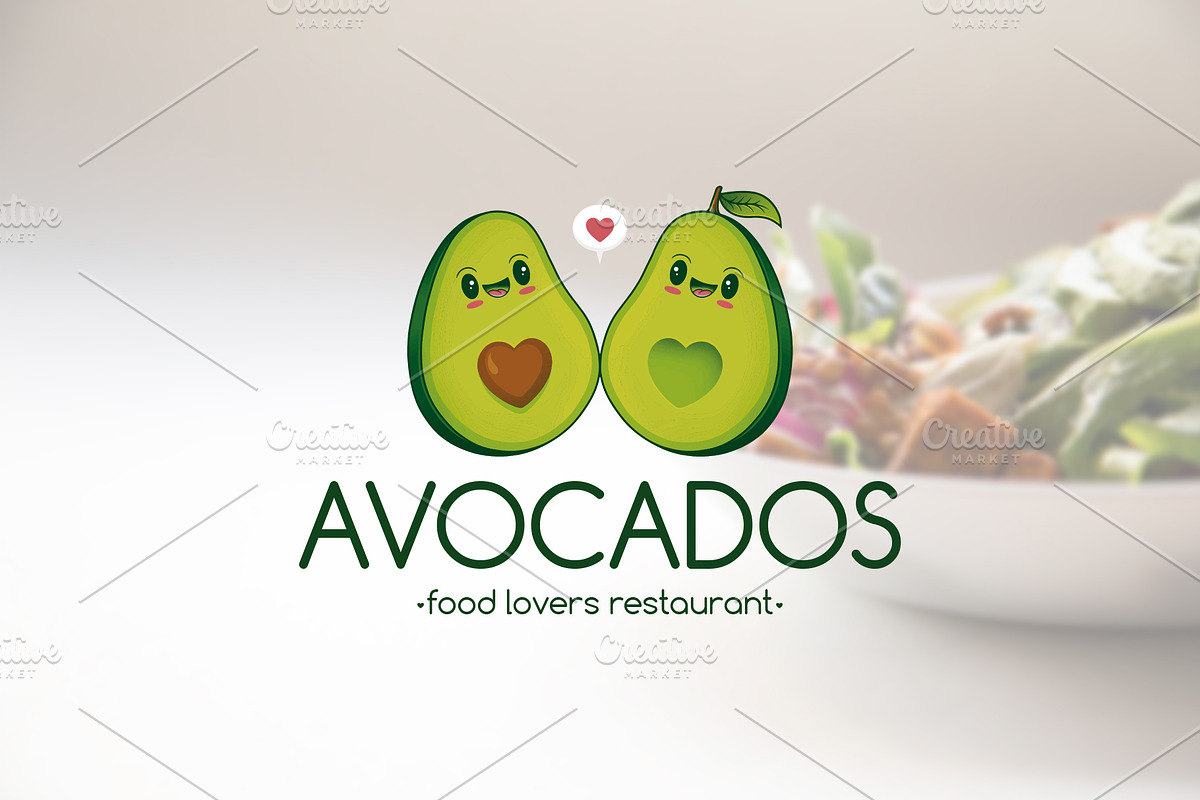 Avocados Love Logo Template, a Branding & Logo Template by vectorwithin (Photo 2 of 3)