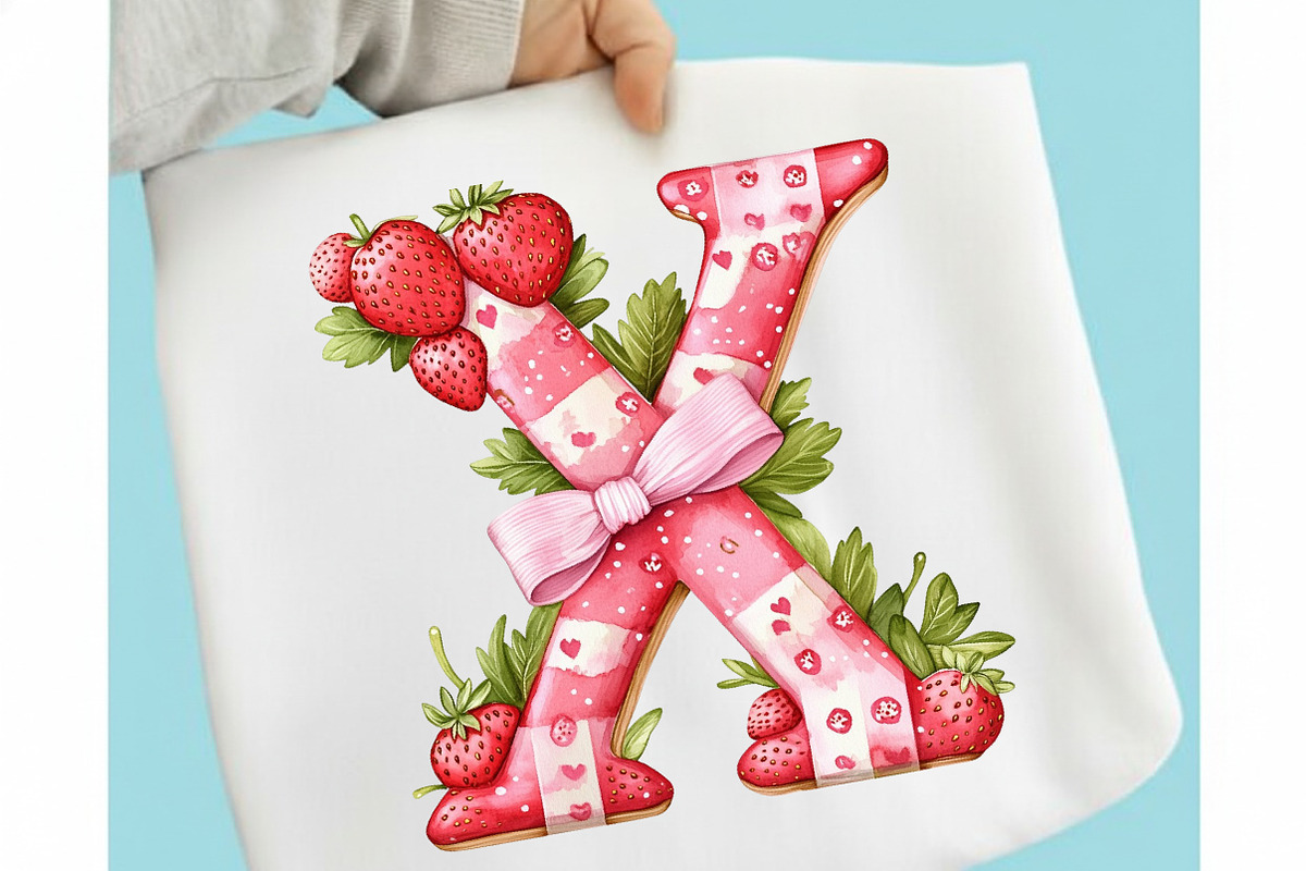 Watercolor Strawberry Alphabet Clip, a Seasonal Illustration by designcity5 (Photo 3 of 5)