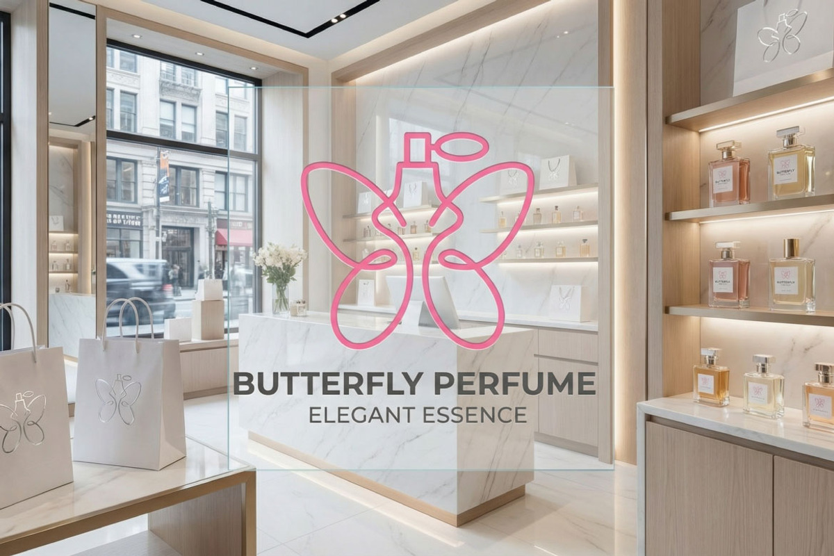 Butterfly Parfume Monoline Logo, a Graphic by Mightyfire (Photo 1 of 3)