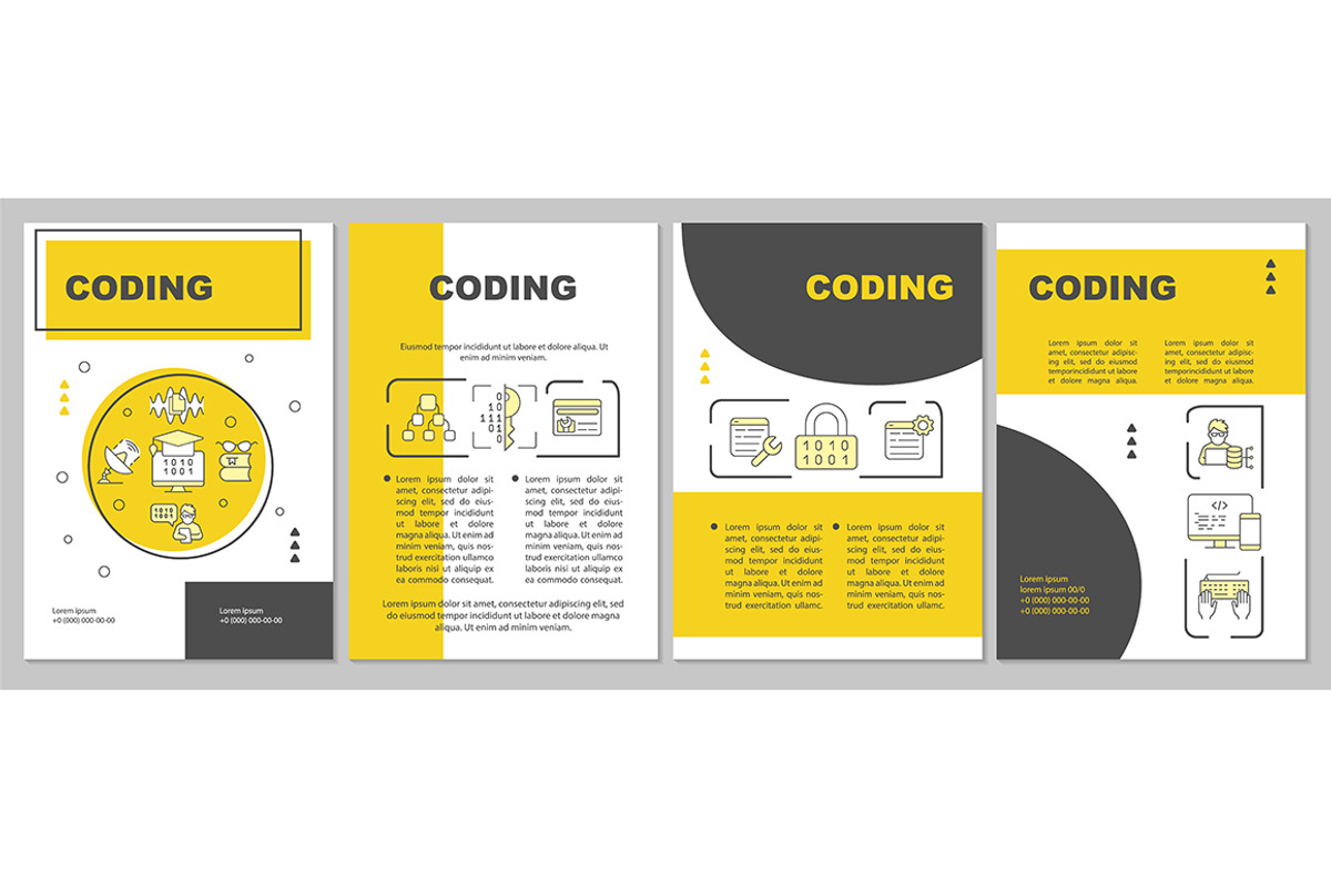 Coding yellow brochure template, a Brochure Template by IMG Visuals