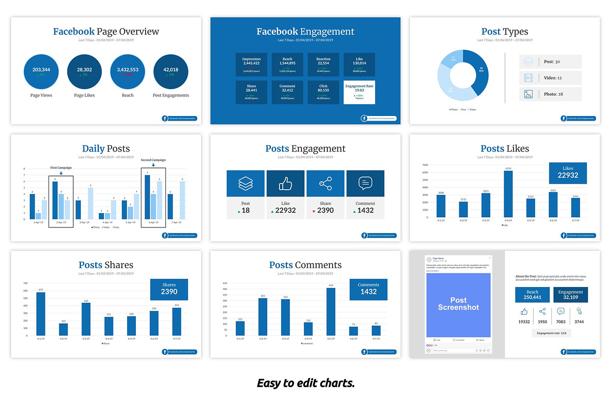 Facebook Report Google Slides, a Presentation Template by SlideBunny (Photo 5 of 9)