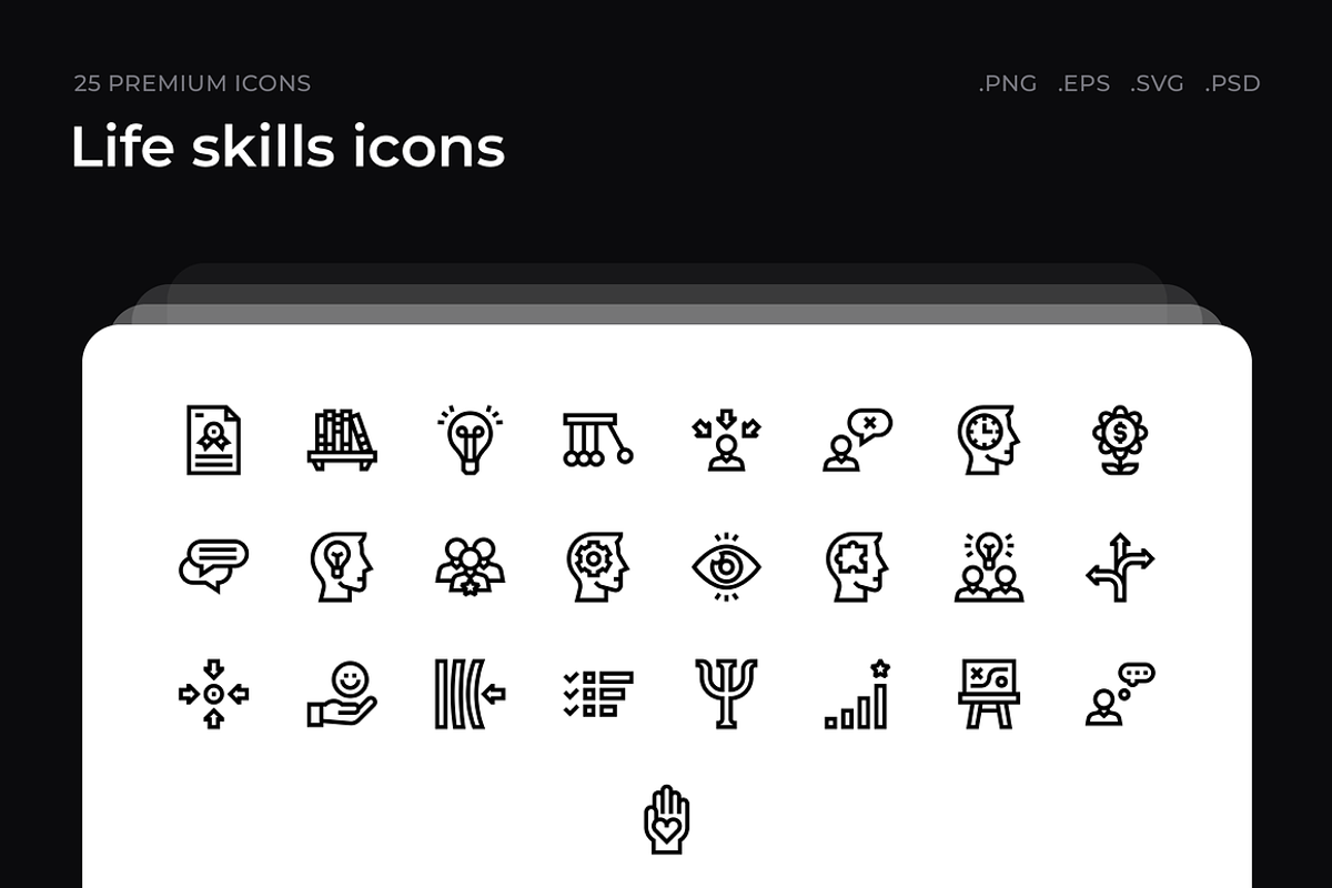 Life skills icons, an Outline Icon by Wencory