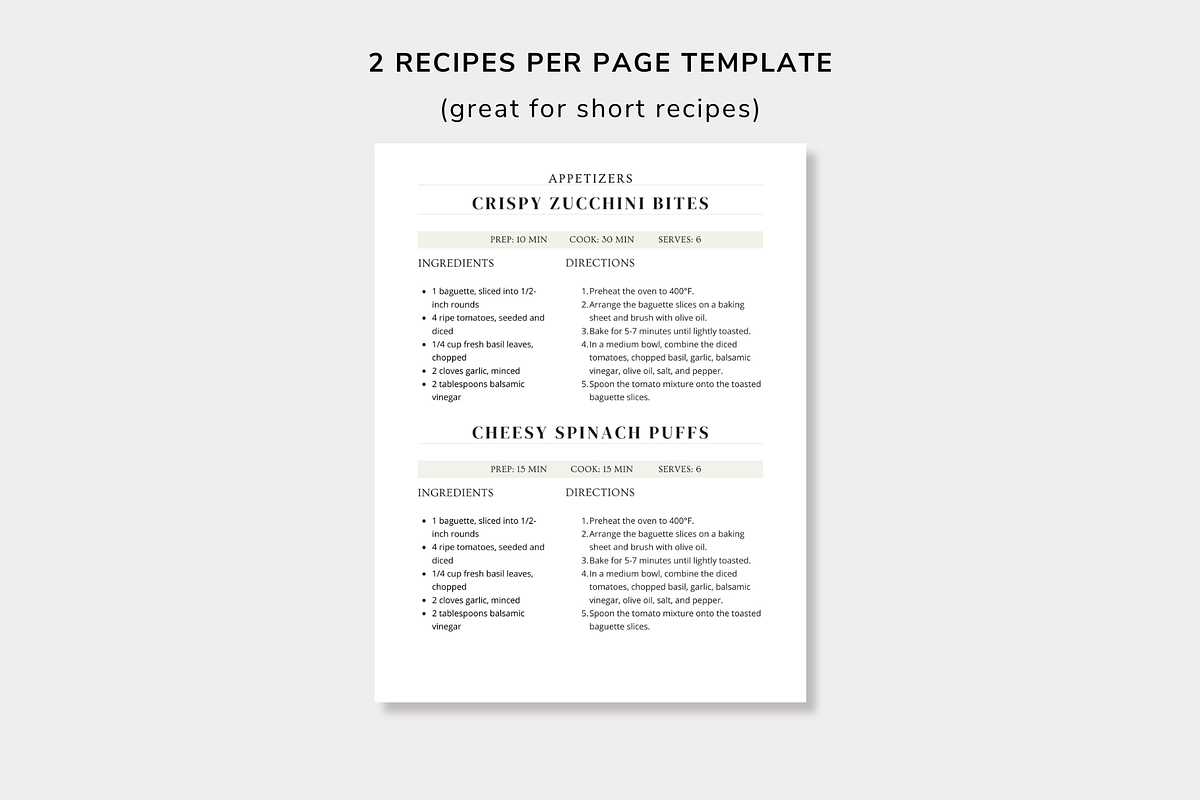 Recipe Template Bundle Canva, a Card Template by OrganizationOasisRo (Photo 5 of 10)