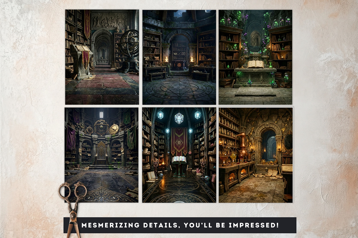 Ars Goetia Dark Fantasy Backdrop Set, a Background Graphic by ThatsDesignArt (Photo 6 of 13)