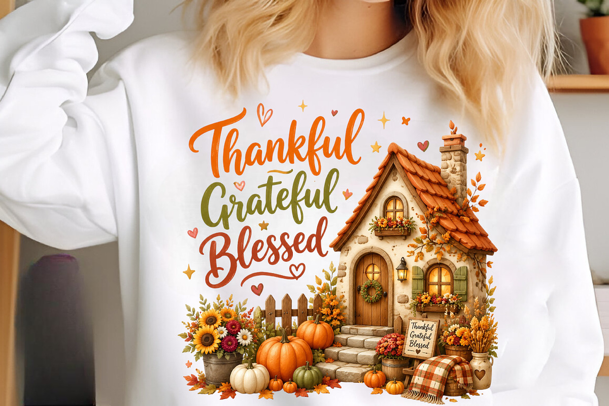Thankful Grateful Blessed PNG, a Seasonal Illustration by SinaCreation (Photo 5 of 7)