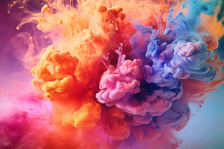 Rainbow Color Explosion of Acrylic