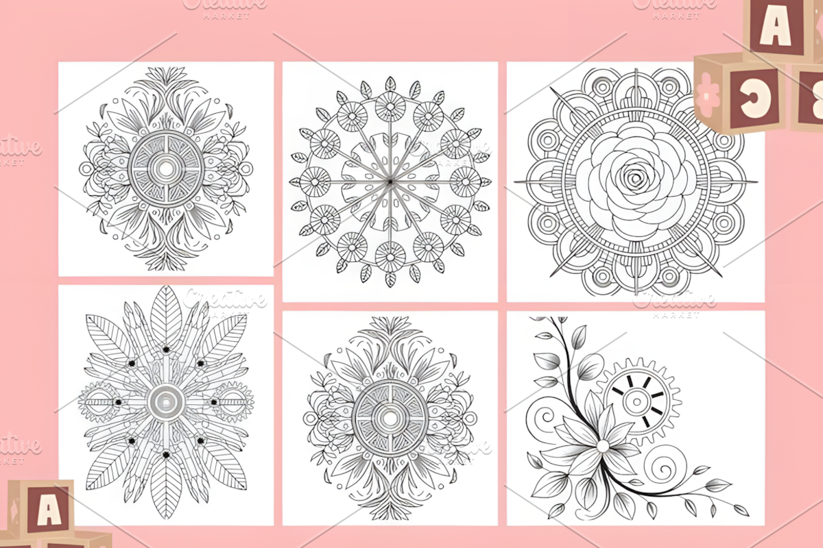 Steampunk Flower Mandala, a Decorative Illustration by Ink Gallery (Photo 4 of 4)