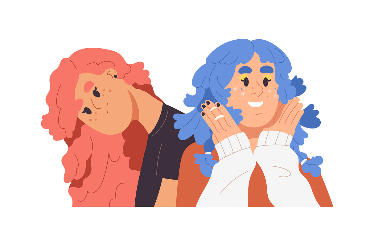 Face avatars of couples, friends set, a Person Illustration by Good Studio (Photo 2 of 16)