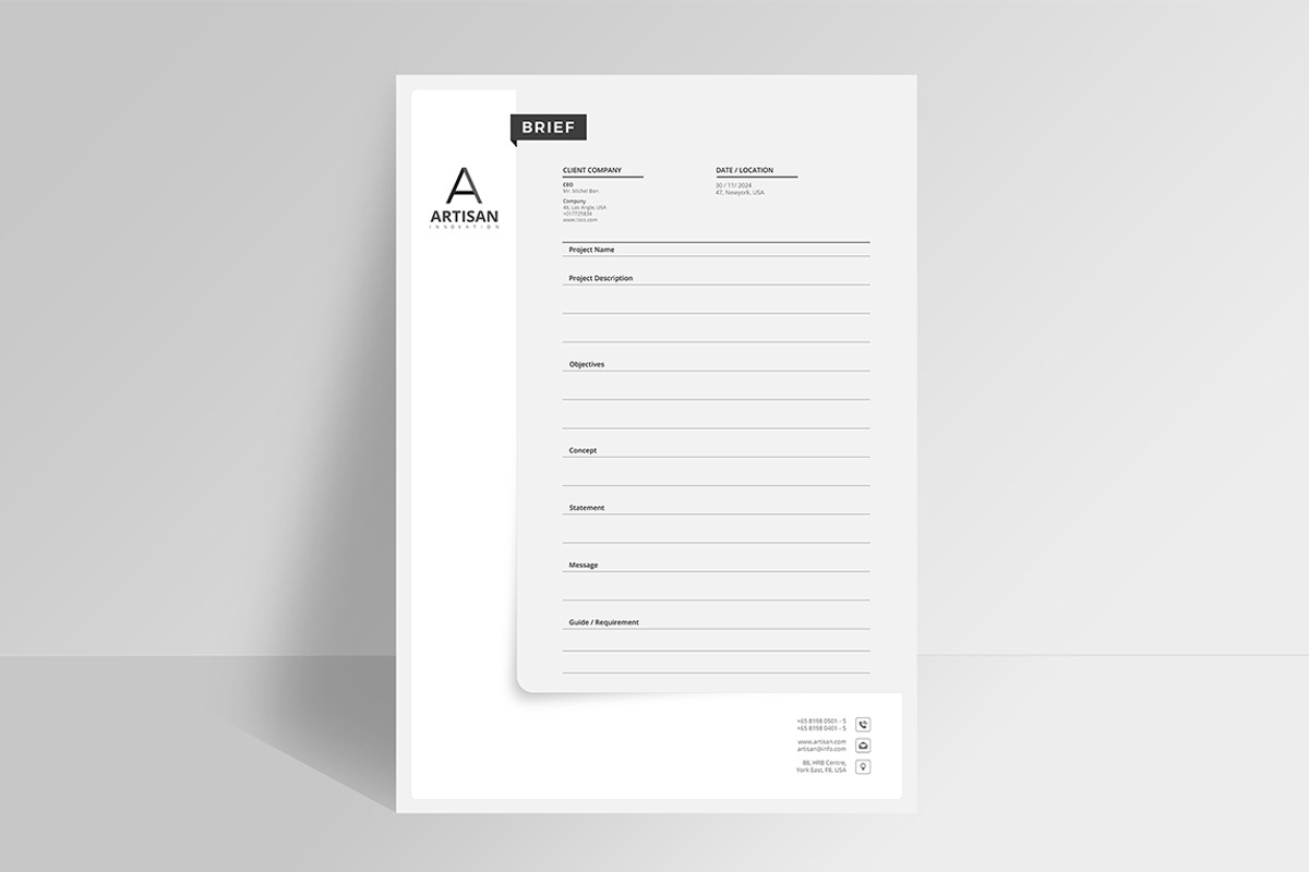 Brief-Estimation-Invoice-Letterhead, a Stationery Template by artisanHR (Photo 6 of 8)