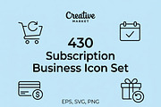 430 Subscription Business Icon Set, an Outline Icon by adenpinkstore (Thumbnail 1 of 12)