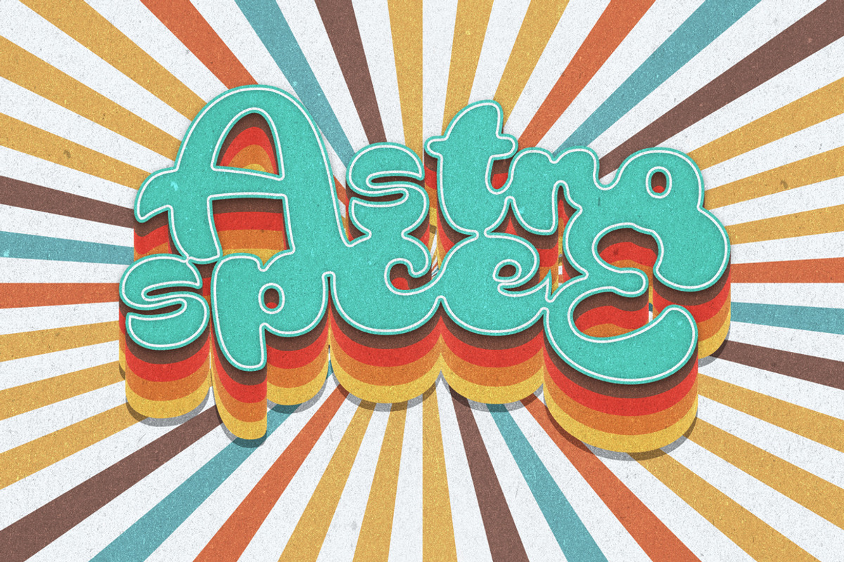 70s Text Effects for Photoshop, a Layer Style Add-On by Graphicdome (Photo 6 of 17)