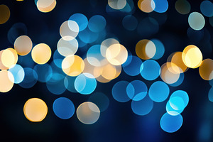 Blue and yellow abstract bokeh lights with soft glowing circles, an Abstract Photo by José Manuel Gelpi