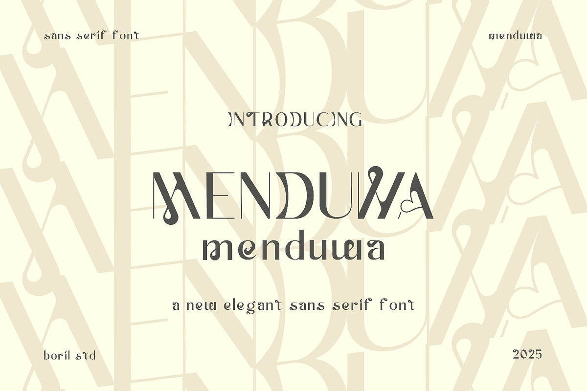 Menduwa - Sans Serif Vintage, a Sans Serif Font by Boril Std (Photo 7 of 12)